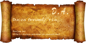 Ducza Annamária névjegykártya