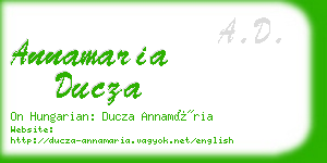 annamaria ducza business card